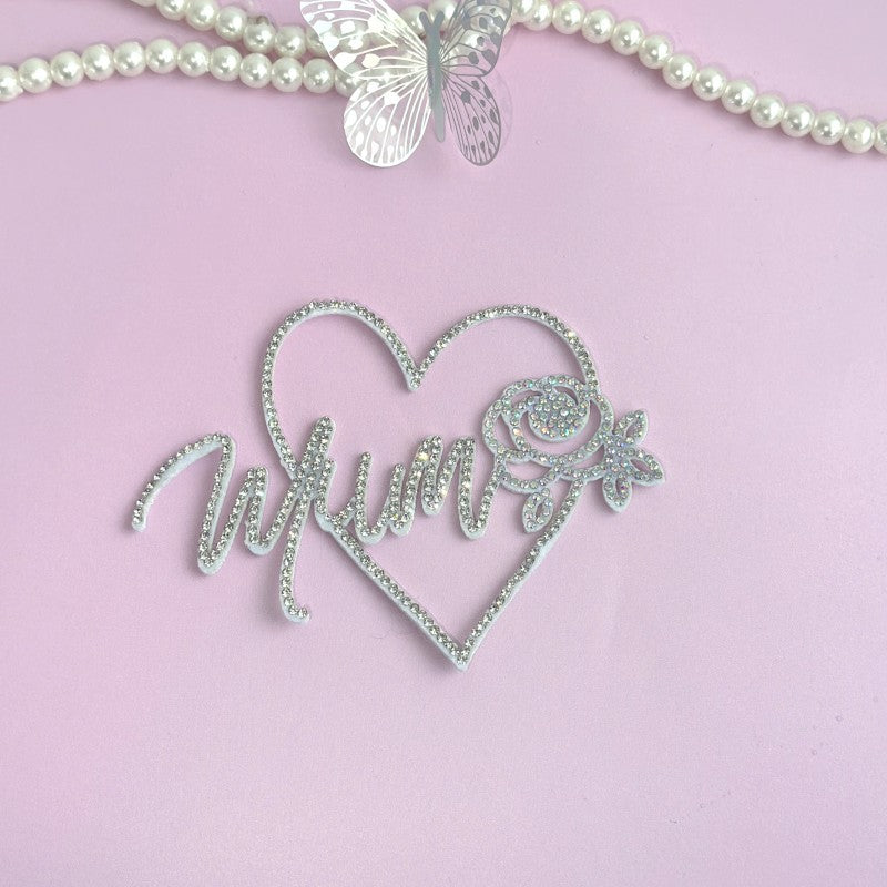 Wholesale 5PCS/PACK Mother's Day Sparkling Diamond Acrylic Cake Decoration